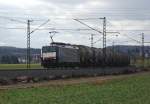 br-189-dispolok ES 64 F4-283 mit einem �ler (DGS 93832 RMKL - BGU (Sdl.)) in Fahrtrichtung Norden zwischen Friedlos und Mecklar. Aufgenommen am 27.02.2010.
