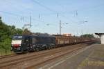 br-189-mrce Mit einem Ganzzug Schiebewandwagen f�hrt 189 103-5 durch Sch�nebeck (Elbe) in Richtung Magdeburg. Fotografiert am 08.07.2010. 