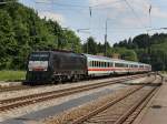 Die ES 64 F4-099 am 25.06.2010 mit einem Brenner EC ...