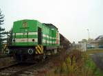 BR 201 EB 20 'Lisa 1' (201 889-3) dr�ckt einige Getreidesilowagen zum Argrarservice in K�lleda; 23.10.2008