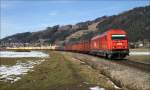 2016 082 f�hrt mit Hackschnitzelleerzug 64587 von P�ls nach Zeltweg.
Sillweg ...