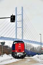 202 264 der WFL rangiert ihre leeren Holzwagen in den ...