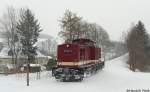 202 646 der DB-Tochter Erzgebirgsbahn war am 12.02.2010 als Spurlok ...