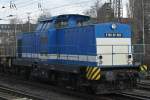 SLG V100-SP-003 f�hrt am 6.3.10 in D�sseldorf-Rath mit Bauzug nach ...