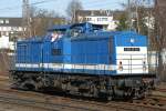 Spitzke V100-SP-001 am 6.3.10 beim zusammenstellen eines Bauzuges in D�sseldorf-Rath ...