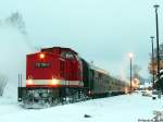 BR 202 Am 13.02.2010 waren 112 708 der RIS Sachsen und 52 8079 (hier am Zugschluss) mit einem Sonderzug nach Schlettau unterwegs. Aufgenommen am sp�ten Nachmittag in Schlettau.