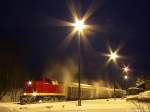 BR 202 Am 13.02.2010 waren 112 708 der RIS Sachsen und 52 8079 (hier am Zugschluss) mit einem Sonderzug nach Schlettau unterwegs. Aufgenommen am fr�hen Abend in Schlettau. 
Nach dieser Aufnahme brach ich das Fotografieren ab, die Finger der rechten Hand waren nur noch bedingt sp�rbar ;)