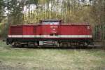 BR 202 Kube Con 18 (202 787) am Schlu� eines Holzzuges auf dem Anschlu�gleis des Gewerbeparks Pinnow 22.04.2010