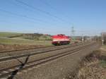 HGB V100.03 (202 488-3) als Tfzf Richtung Neudietendorf, bei Ingersleben; ...