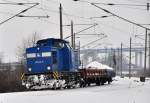 BR 203 PRESS 203 011 mit 2 W�gelchen auf dem Weg zum Bf Stralsund am 04.02.2010
