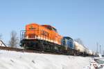 BR 203 Ausfahrt frei f�r LOCON 216 und MWB 1801 am 16.02.10. Richtung M�nchen bef�rdern sie einen Kesselzug.