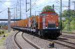 V160.6 (203 144-1) der hvle mit dem M�llzug der BSR ...