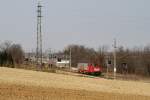 br-2067 25.3.10 Der Fahrverschub zwischen Moosbierbaum und den Bahnh�fen Judenau Sieghardskirchen und Michelhausen ist zwar leider nur mehr das einzige Bet�tigungsfeld auf dieser Strecke, das eingesetzte Triebfahrzeug ist aber eine kleine Reportage wert. Hier bespannt die 2067 077 den VG 73047 von Moosbierbaum Heiligeneich nach Tullnerfeld, kurz vor Atzenbrugg.