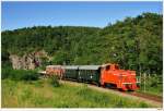 br-2067 Sonderzug (SR19664) der Dieselnostalgie mit 2067.14 von Sigmundsherberg nach Hadersdorf a.Kamp; Hier kurz vor Gars a.Kamp; 27.6.2010.