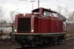 Die 212 309 der Rheinischen Eisenbahn fuhr am 4.1.12 als ...