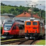 br-2143 2143.007 trifft 4024.128 in Wien/Nussdorf; 19.6.2010.