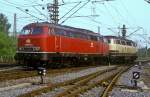 BR 215 215 003 + 096  Crailsheim  18.05.85