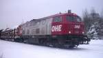 BR 216 OHE 200086 hier mit noch zwei Wagen. (12.01.10)