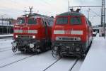 BR 218 Lokportraits 218 474 + 218 455 diese Beiden Loks waren am 04.02.2010 um 09:00 in Hannover HBF abgestellt.