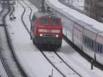 Diese BR 218 fuhr am 19.02.2010 eien Nachtzug nach Berlin ...
