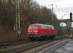 218 139-4 f�hrt Lz in Richtung Osten durch Eichenberg. Aufgenommen ...
