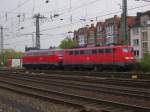BR 218 Lokportraits Die 110 210-2 und 218 838-1 standen am 08.05.2010 in Aachen Hbf abgestellt um danach nach K�ln �ber Herzogenrath weiter zu fahren. 