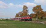 218 193 war am 30.10. bei Unterlenningen auf der Teckbahn ...