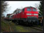 218 194 mit dem Nikolaus-Sonderzug in Maulbronn Stadt. Aufgenommen am ...