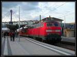 218 478 steht im Sinsheimer Hauptbahnhof abgestellt, um sp�ter als ...