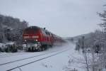 218 474 mit einem RE nach Hannover kurz vor Goslar ...