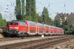 BR 218 mit Zugen 218 419-0 mit einem RE in M�nchen Heimeranplatz am 29.07.09