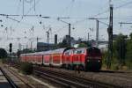 BR 218 mit Zugen 218 428-1 + 421-6 mit einem RE in M�nchen Heimeranplatz am 29.07.09
