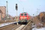 BR 218 mit Zugen 218 447 am 20.2.2010 in Hannover Bismarckstra�e.