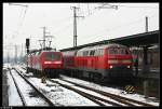 BR 218 mit Zugen Comeback der 218, Karlsruhe - Neustadt! 218 480 hat mit ihrem RE gerade Karlsruhe auf Gleis 102 erreicht. Aufgenommen am 11.03.10