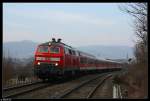 BR 218 mit Zugen Comeback der 218, Karlsruhe - Neustadt! 218 480 bei Edesheim, aufgenommen am 11.03.10.