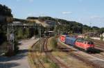 218 406 war am 10.9.2009 mit einem IRE Richtung Bodensee ...