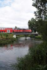 218 406 dieselte am 9.7.2009 mit einem IRE �ber die ...