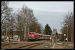 BR 218 mit Zugen Comeback der 218, Karlsruhe-Neustadt! 218 483 f�hrt in Kandel ein. Aufgenommen am 18.03.10.