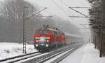 218 397-8 und eine Schwesterlokomotive mit einem IC nach Westerland ...