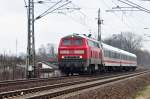 BR 218 mit Zugen die Saison hat wieder begonnen und 218 366 bringt eines der k�rzesten IC vom Seebad Heringsdorf nach Stralsund am 05.04.2010