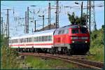 218 369-7 vor dem UEx n.Heringsdorf. Stralsund-Srg am 26.06.10  ...
