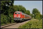 BR 218 mit Zugen Comeback der 218, Karlsruhe-Neustadt! 218 481 am 19.07.10 zwischen Kandel und Winden(Pfalz). 