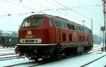 BR 218 mit Zugen 218 005  Regensburg Hbf  13.01.81