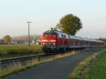 218 208-7 f�hrt im ...  J�rnv�g 31.10.2011