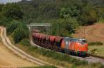 221 105 mit Schotterzug ...  Tobias Schuminetz, Hirschau 28.10.2011