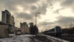 BR 223 Hier der Alex mit einer 223 nach Schwandorf mit einem Doppelst�ckchen mittendrin neben der Kalkfabrik n�he Donaustauf bzw Regensburg Walhallastra�e.
