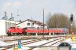 Die Abstellung in M�hldorf am 08.03.10: Allen voran 294 864 ...