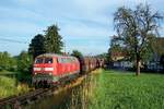 225 802-8 passiert mit leeren Wagen am 12.07.2010 Haslanden auf ...