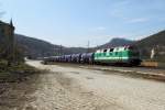118 002 der ITL durchf�hrt am 8.4.2010 den ehemaligen G�terbahnhof ...