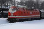 MEG 302 (229 173) am 06.02.2010 im Bahnhof Cranzahl.  ...
